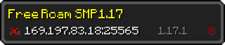 Userbar 320x64 in Minecraft-Stil für den Server 169.197.83.18:25565