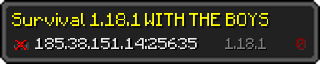 Userbar 320x64 in Minecraft-Stil für den Server 185.38.151.14:25635