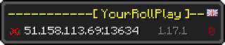 Userbar 320x64 in minecraft style for 51.158.113.69:13634