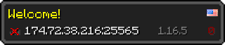 Userbar 320x64 in Minecraft-Stil für den Server 174.72.38.216:25565