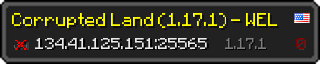 Userbar 320x64 in Minecraft-Stil für den Server 134.41.125.151:25565