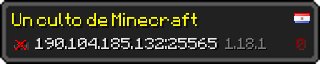 Userbar 320x64 in minecraft style for 190.104.185.132:25565