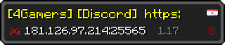 Userbar 320x64 in Minecraft-Stil für den Server 181.126.97.214:25565