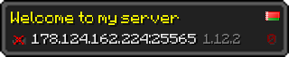 Userbar 320x64 in minecraft style for 178.124.162.224:25565