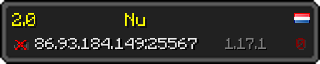 Userbar 320x64 in Minecraft-Stil für den Server 86.93.184.149:25567