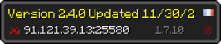 Userbar 320x64 in Minecraft-Stil für den Server 91.121.39.13:25580