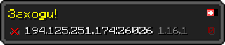 Userbar 320x64 in minecraft style for 194.125.251.174:26026