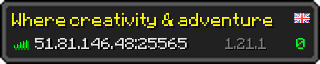 Userbar 320x64 in Minecraft-Stil für den Server 51.81.146.48:25565