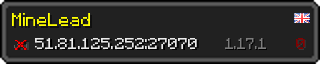 Userbar 320x64 in minecraft style for 51.81.125.252:27070