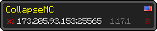 Userbar 320x64 in minecraft style for 173.205.93.153:25565