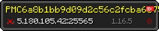 Userbar 320x64 in minecraft style for 5.180.105.42:25565