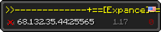 Userbar 320x64 in Minecraft-Stil für den Server 68.132.35.44:25565