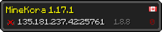 Userbar 320x64 in Minecraft-Stil für den Server 135.181.237.42:25761