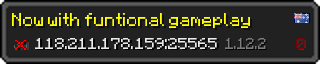 Userbar 320x64 in Minecraft-Stil für den Server 118.211.178.159:25565
