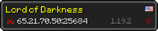 Userbar 320x64 in minecraft style for 65.21.70.50:25684