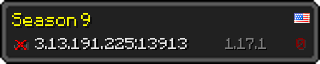 Userbar 320x64 in Minecraft-Stil für den Server 3.13.191.225:13913