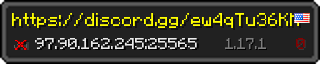 Userbar 320x64 in Minecraft-Stil für den Server 97.90.162.245:25565