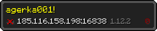 Userbar 320x64 in Minecraft-Stil für den Server 185.116.158.198:16838