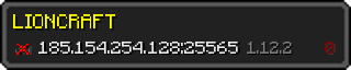 Userbar 320x64 in Minecraft-Stil für den Server 185.154.254.128:25565