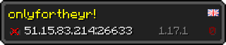 Userbar 320x64 in minecraft style for 51.15.83.214:26633