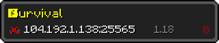 Userbar 320x64 in Minecraft-Stil für den Server 104.192.1.138:25565