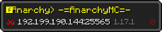 Userbar 320x64 in minecraft style for 192.199.190.144:25565