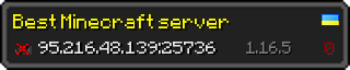 Userbar 320x64 in Minecraft-Stil für den Server 95.216.48.139:25736