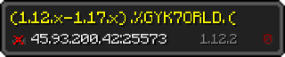 Userbar 320x64 in Minecraft-Stil für den Server 45.93.200.42:25573