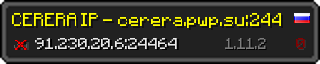 Userbar 320x64 in Minecraft-Stil für den Server 91.230.20.6:24464