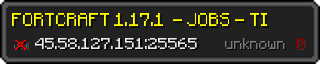 Userbar 320x64 in Minecraft-Stil für den Server 45.58.127.151:25565