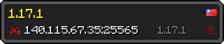 Userbar 320x64 in minecraft style for 140.115.67.35:25565