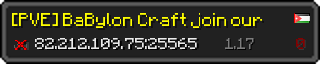 Userbar 320x64 in Minecraft-Stil für den Server 82.212.109.75:25565