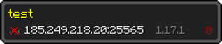 Userbar 320x64 in minecraft style for 185.249.218.20:25565