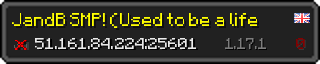 Userbar 320x64 in Minecraft-Stil für den Server 51.161.84.224:25601