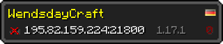 Userbar 320x64 in Minecraft-Stil für den Server 195.82.159.224:21800