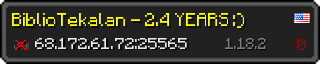 Userbar 320x64 in Minecraft-Stil für den Server 68.172.61.72:25565