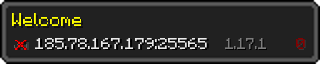 Userbar 320x64 in Minecraft-Stil für den Server 185.78.167.179:25565