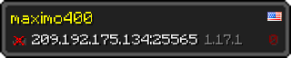 Userbar 320x64 in minecraft style for 209.192.175.134:25565