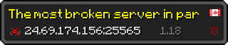Userbar 320x64 in Minecraft-Stil für den Server 24.69.174.156:25565