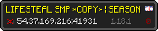 Userbar 320x64 in Minecraft-Stil für den Server 54.37.169.216:41931