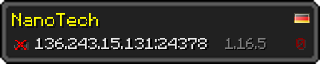 Userbar 320x64 in Minecraft-Stil für den Server 136.243.15.131:24378