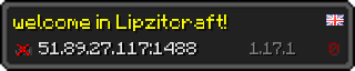 Userbar 320x64 in Minecraft-Stil für den Server 51.89.27.117:1488