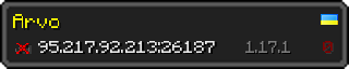 Userbar 320x64 in Minecraft-Stil für den Server 95.217.92.213:26187