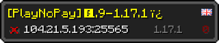 Userbar 320x64 in Minecraft-Stil für den Server 104.21.5.193:25565