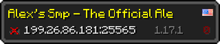 Userbar 320x64 in Minecraft-Stil für den Server 199.26.86.181:25565