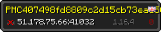 Userbar 320x64 in Minecraft-Stil für den Server 51.178.75.66:41032