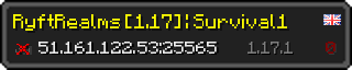 Userbar 320x64 in minecraft style for 51.161.122.53:25565