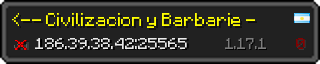 Userbar 320x64 in minecraft style for 186.39.38.42:25565