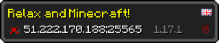 Userbar 320x64 in minecraft style for 51.222.170.188:25565