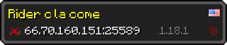 Userbar 320x64 in minecraft style for 66.70.160.151:25589